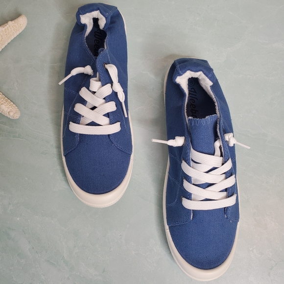 New! Blue Lave Up Sneakers - Picture 5 of 5